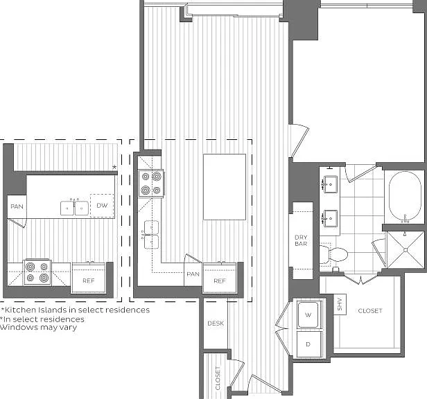 H - 1 Bedroom / 1 Bath H - 1 Bedroom / 1 Bath