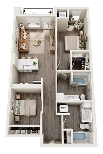 Floor plan B2 Urban Two Bedroom