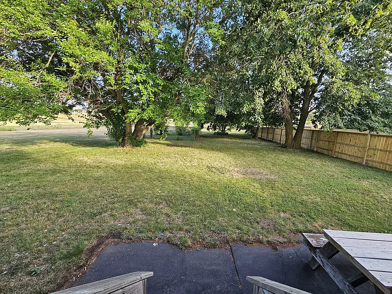 Backyard with Picnic bench/table