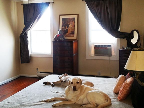 Master bedroom from walk through closet