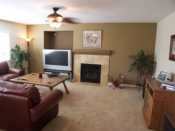 Family Room with Tile Fireplace