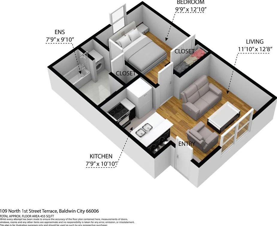 1 bed, $850 — Photo 1