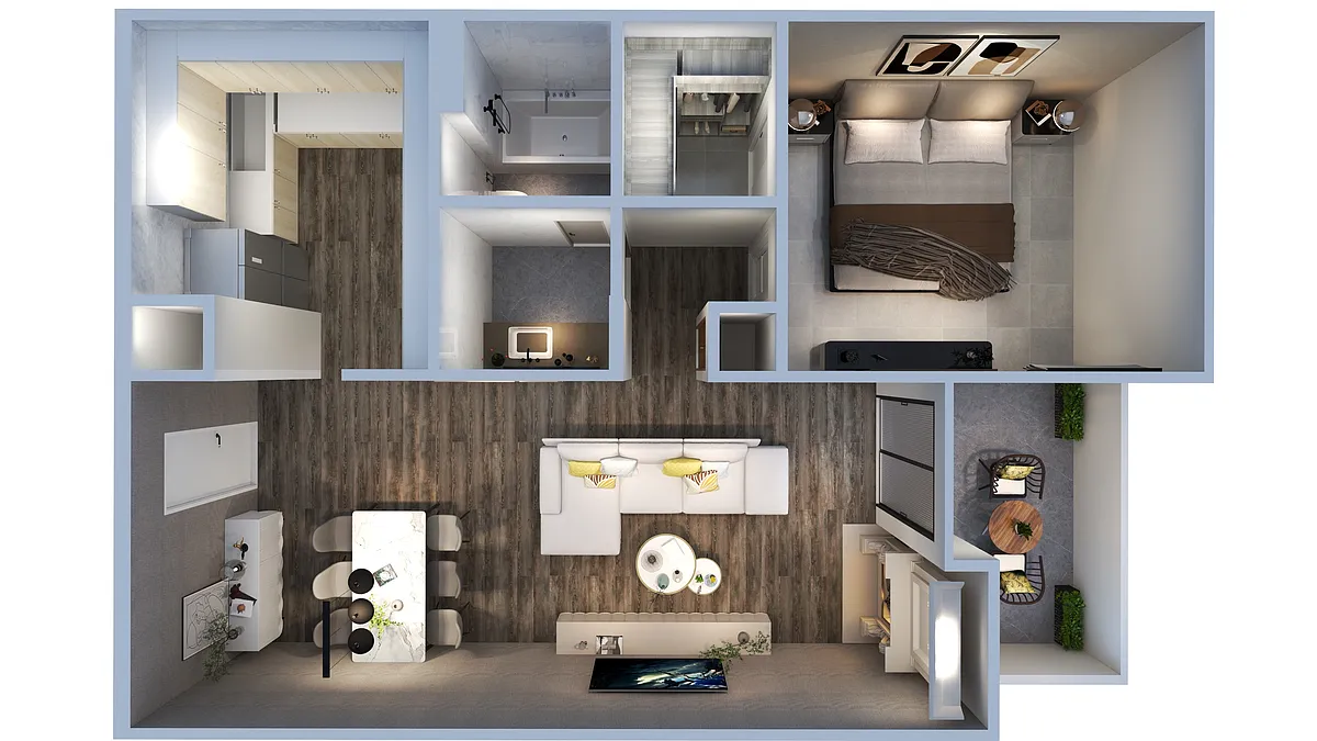 Floor plan 1 Bedroom 1 Bathroom