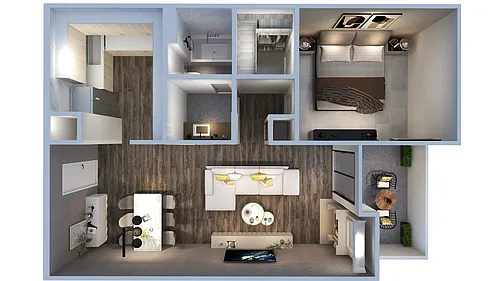 Floor plan 1 Bedroom 1 Bathroom