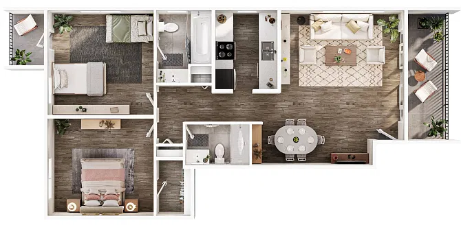 Floor plan 2X2 A