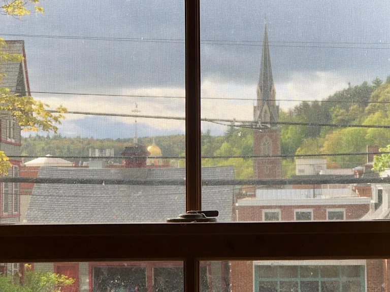 View across the street from the kitchen windows.