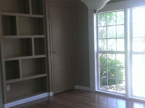 A built-in book shelf/ shadow box in dinning room!