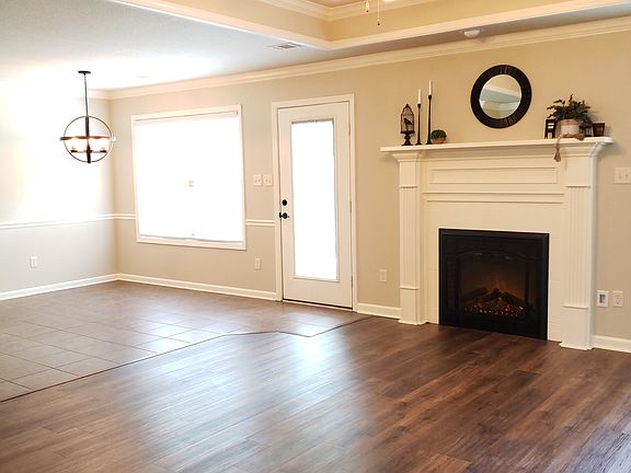 New laminate flooring, tray ceiling