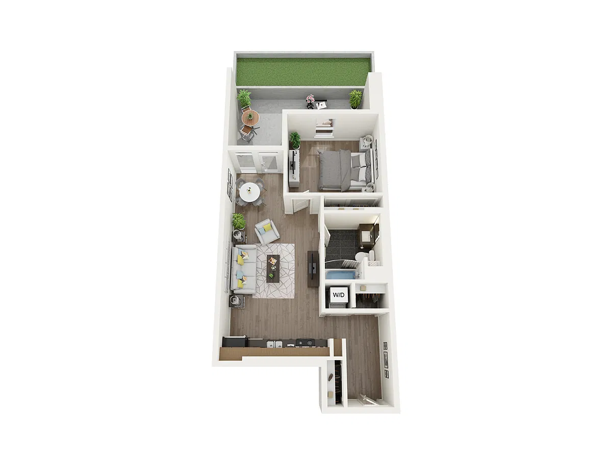 Floor plan 1 Bedroom 1 Bath