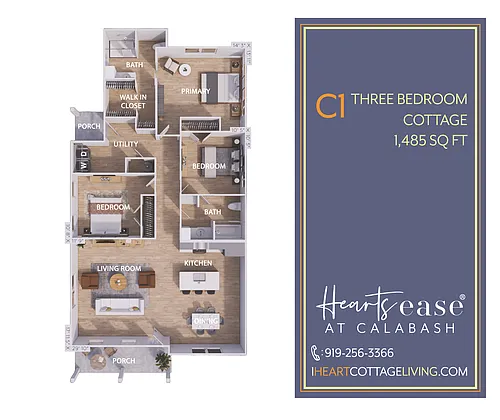 Floor plan C1 - Three Bedroom Cottage