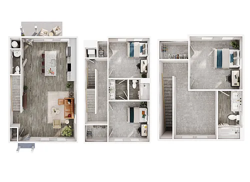 Floor plan 3BR/2.5BA - Townhouse