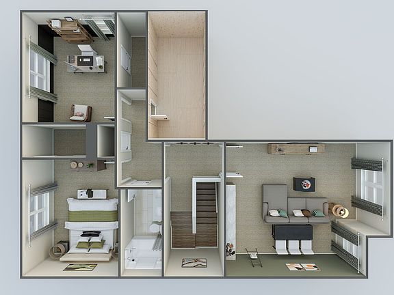 Pennant Square Plan 3 Second Floor 3D Floor Plan