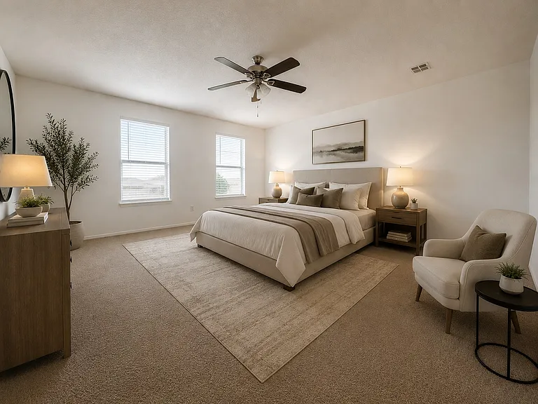 Master bedroom virtually staged