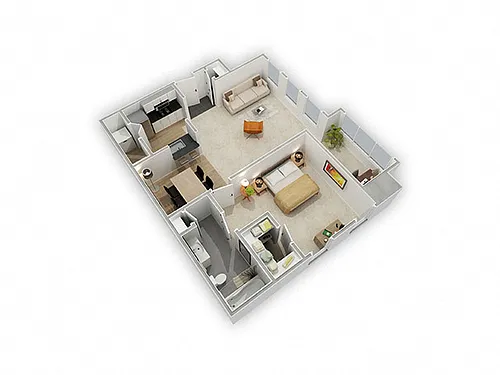 Floor plan The Carolina with sunroom