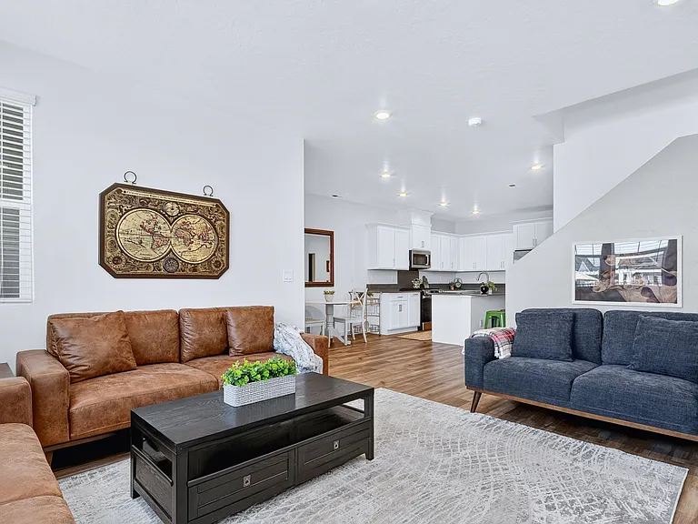 Open Living Room with 65" Smart TV & Seating for 8