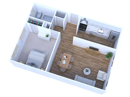 Floor plan 1 BEDROOM 1 BATHROOM - ADAMS