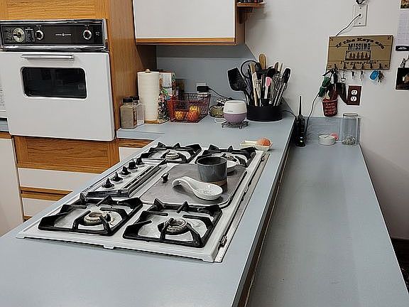 Gas stove top. 