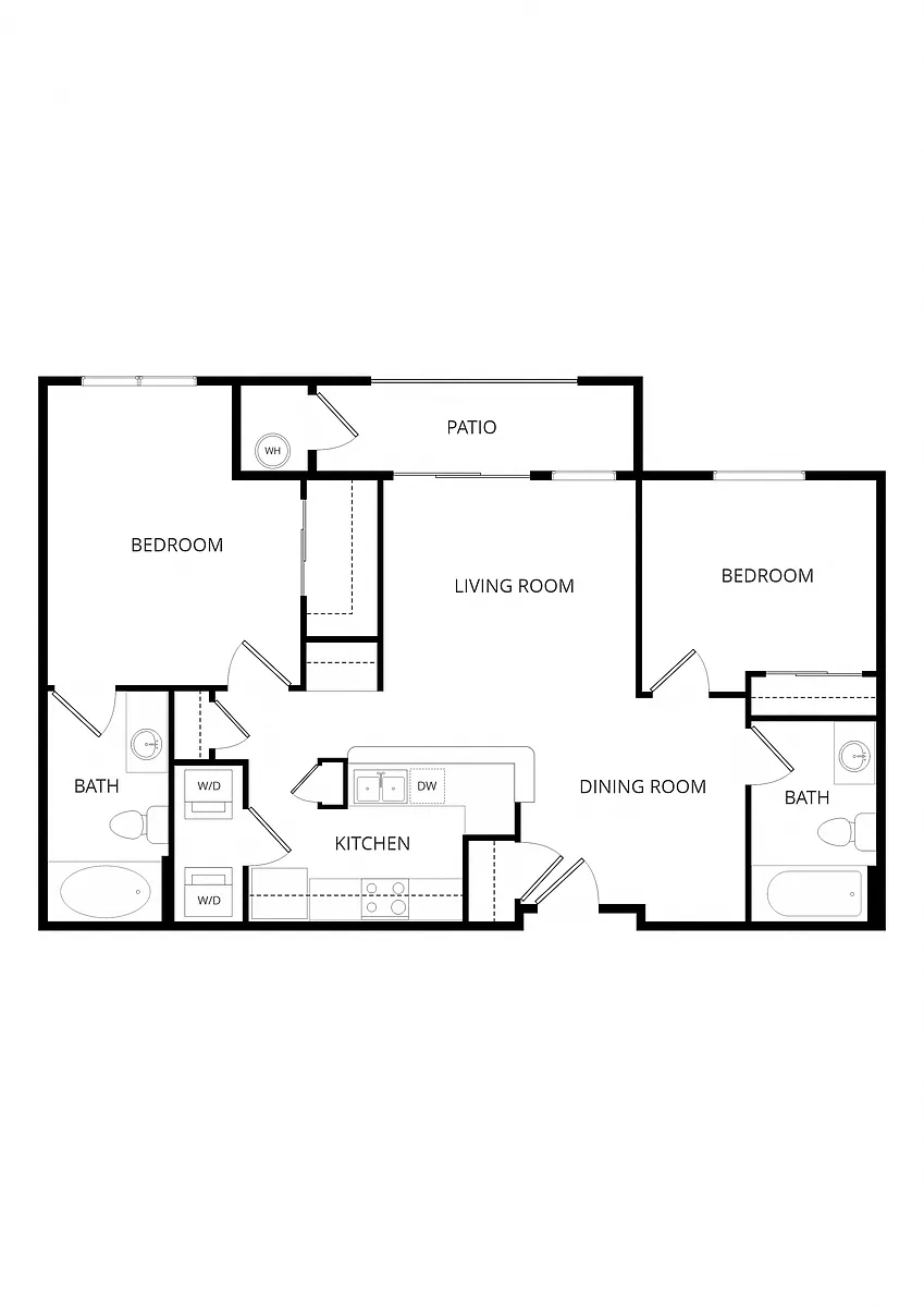Floor plan 2 Bed large