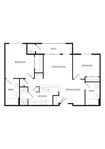 Floor plan 2 Bed large