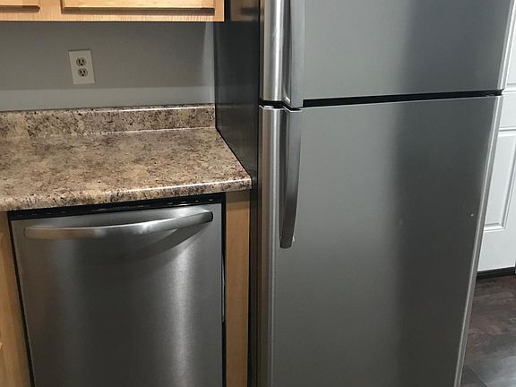 Kitchen - Stainless steel refrigerator, dishwasher, microwave all new within past year.