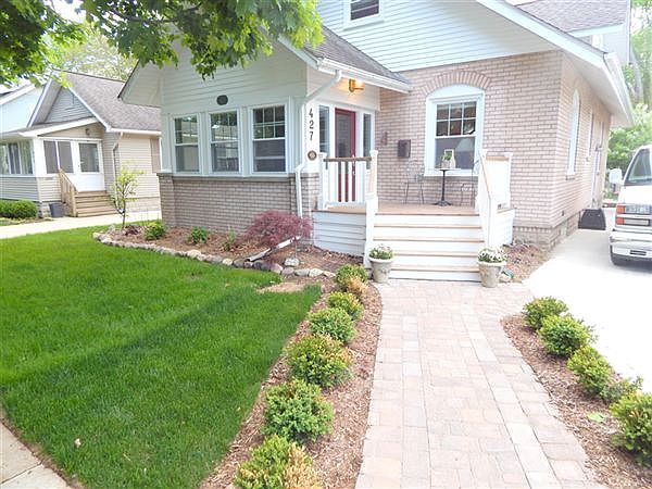 New Porch, Paver walkway, driveway and landscaping