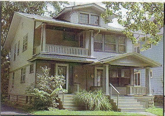 Left porch is upstairs front entrance.