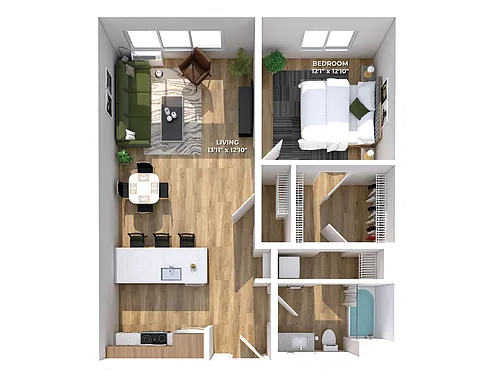 Floor plan One Bedroom B1