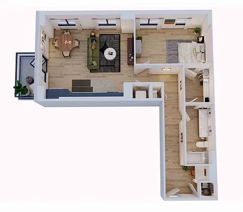 Floor plan 1 Bed/1 Bath-A6