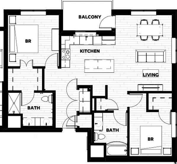 2C: Beds - 2: Baths - 2: SqFt - 1204