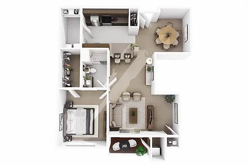 Floor plan One Bedroom, One Bath