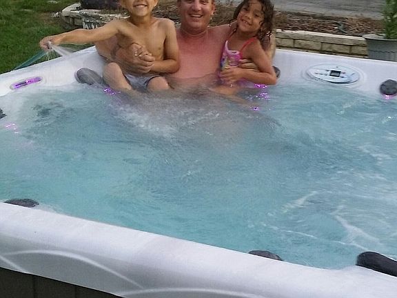 Hot tub in privacey fenced 