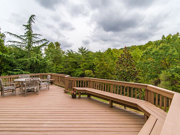 Deck backed up to woods