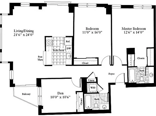 Floor plan 2 Bedrooms GG
