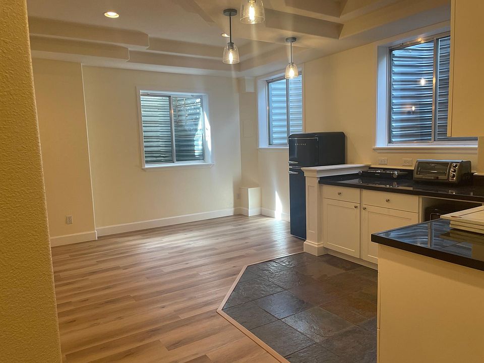Sideview of the kitchen and living space
