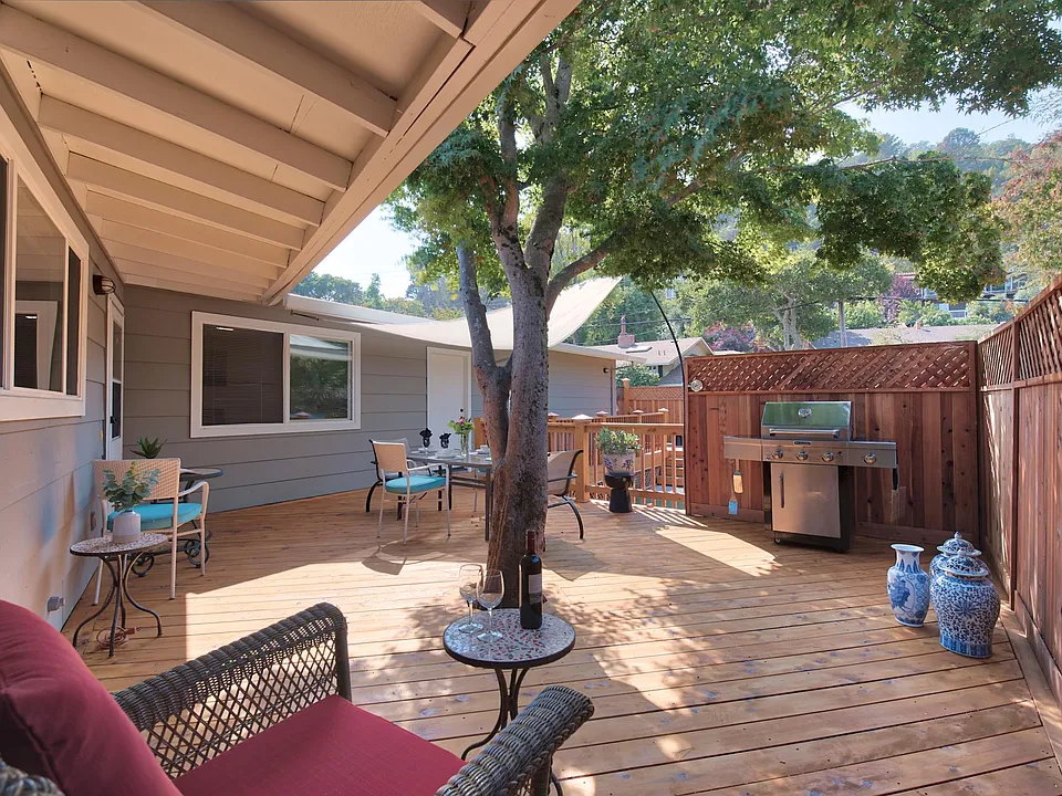 New Cedar Deck. (Newly enlarged to add access to Optional 4th BR)
