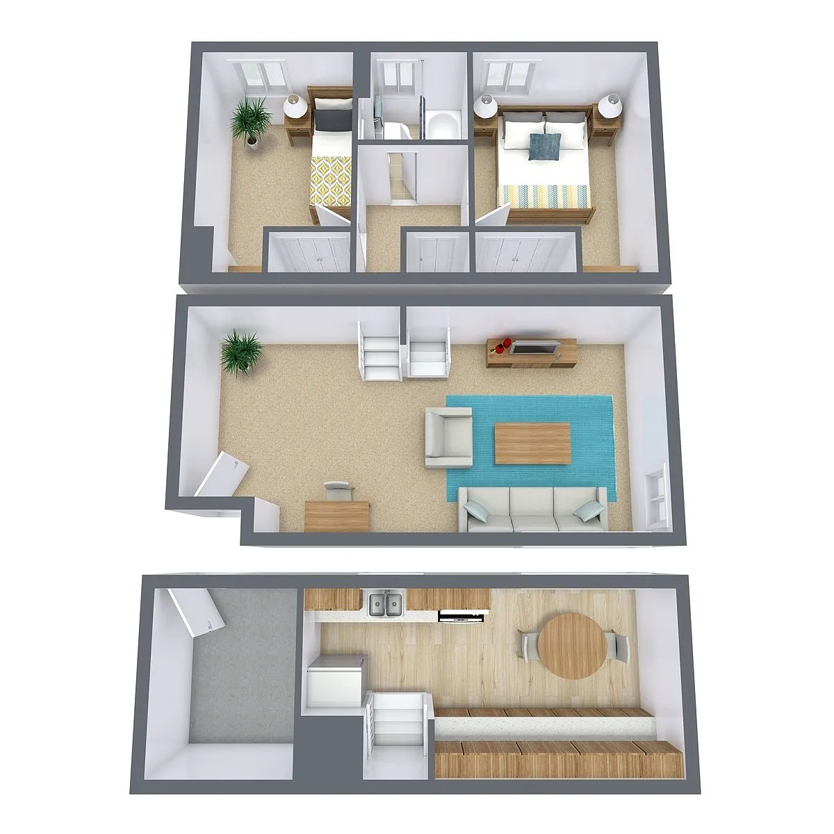 Floor plan Two Bedroom 21E