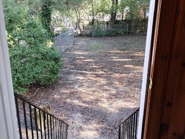 Steps into the backyard