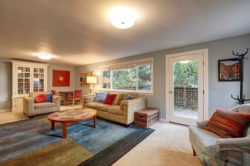 Family room opens to large deck.