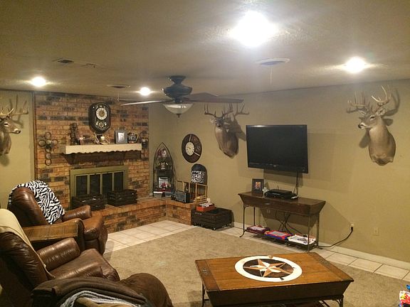 Wood burning fireplace