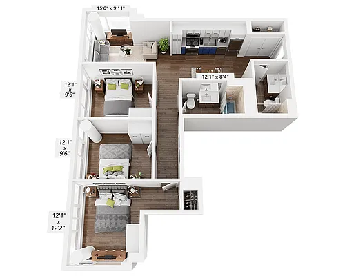 Floor plan Three Bedroom C2J