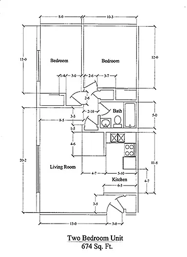 Floor plan 2 Bedroom