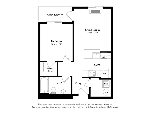 Floor plan 1X1 A