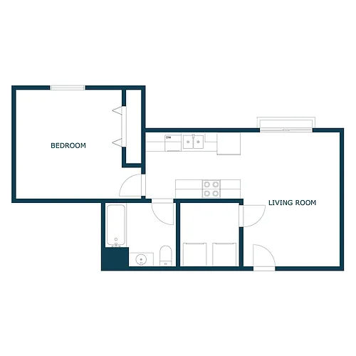 Floor plan One Bedroom 11B