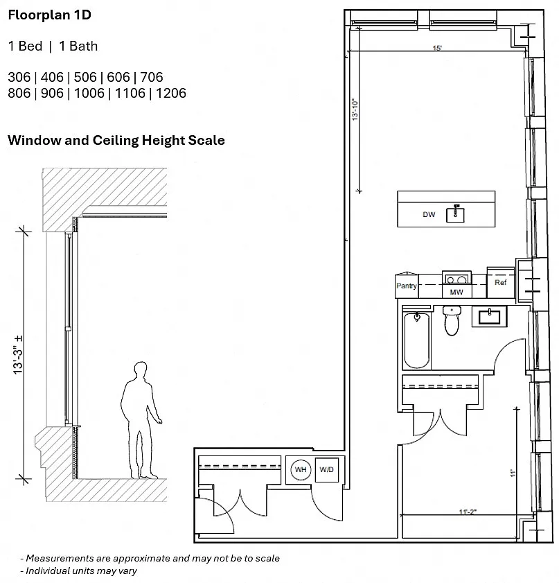 Floor plan 1BR 1D