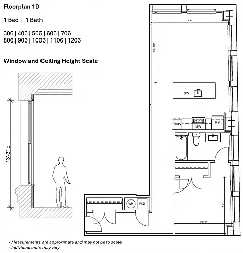Floor plan 1BR 1D