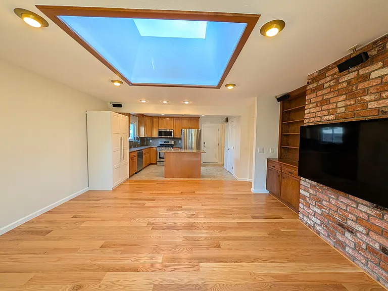 Family room and kitchen.