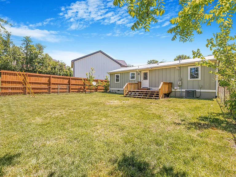 Fenced in back yard