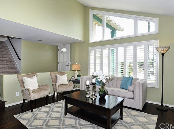 Foyer with step down to formal living room