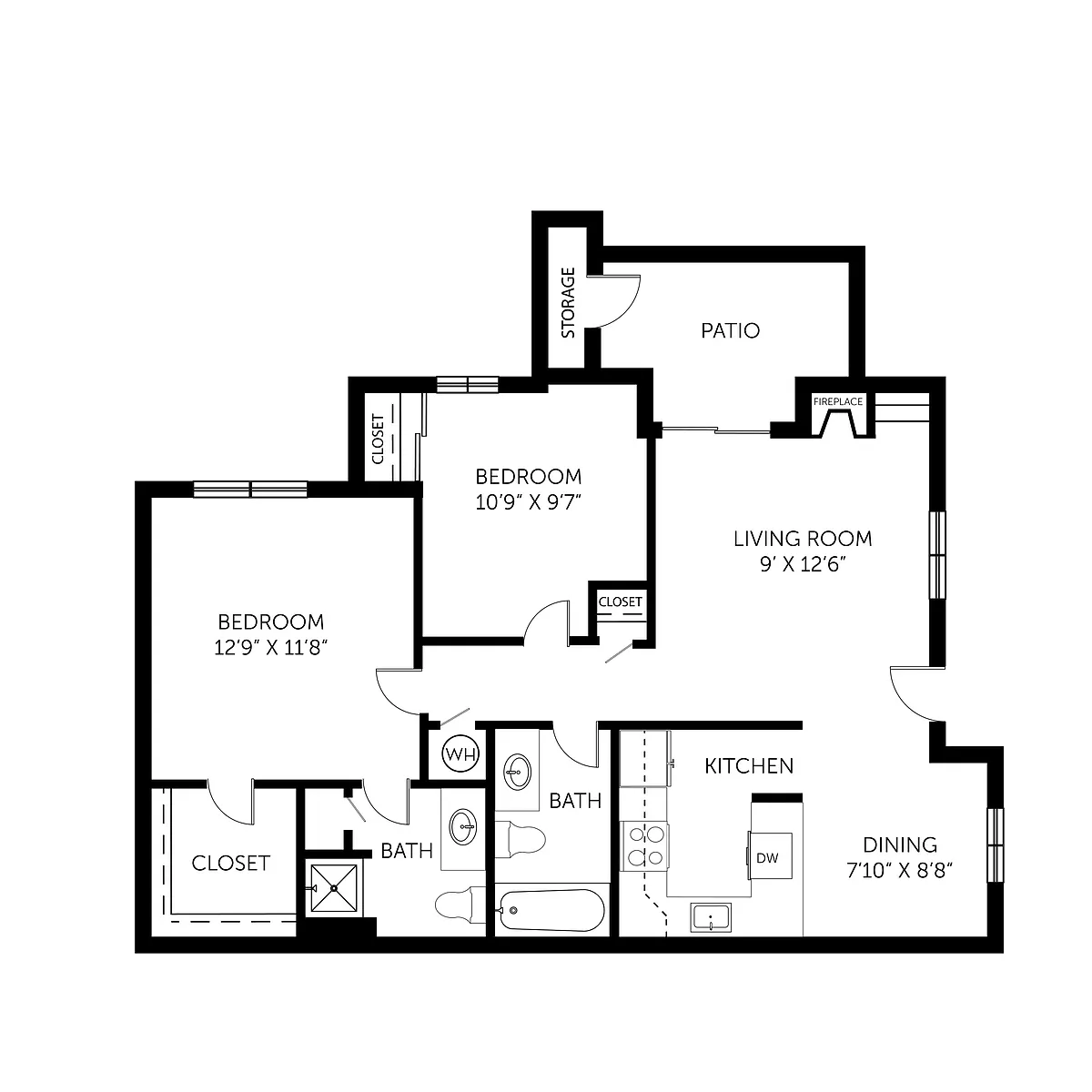 Floor plan 2 Bedroom 2 Bath