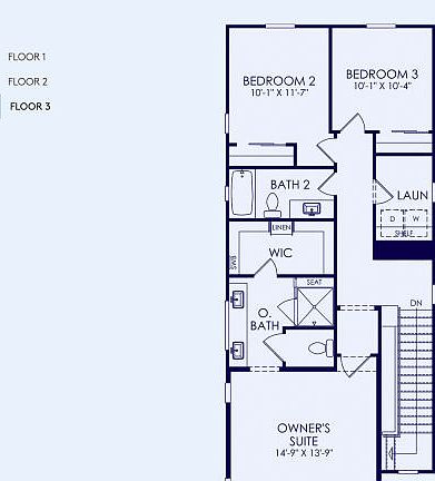 Plan 3 Floor Plan, Quick Move-In Home, Floor 3